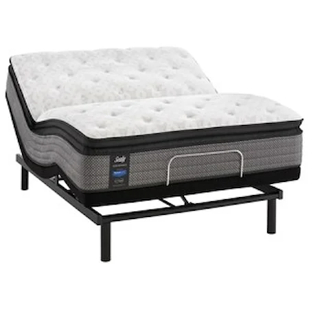 Queen 12" Cushion Firm Faux Pillow Top Encased Coil Mattress and Ergomotion Inhance Power Base